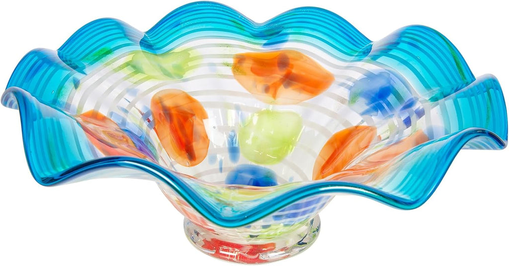 AV21188 Art Glass Vase 6.25" Tall Villa Newport Handcrafted Murano-Style Vase Décor, Living Room, Bed Room, Home