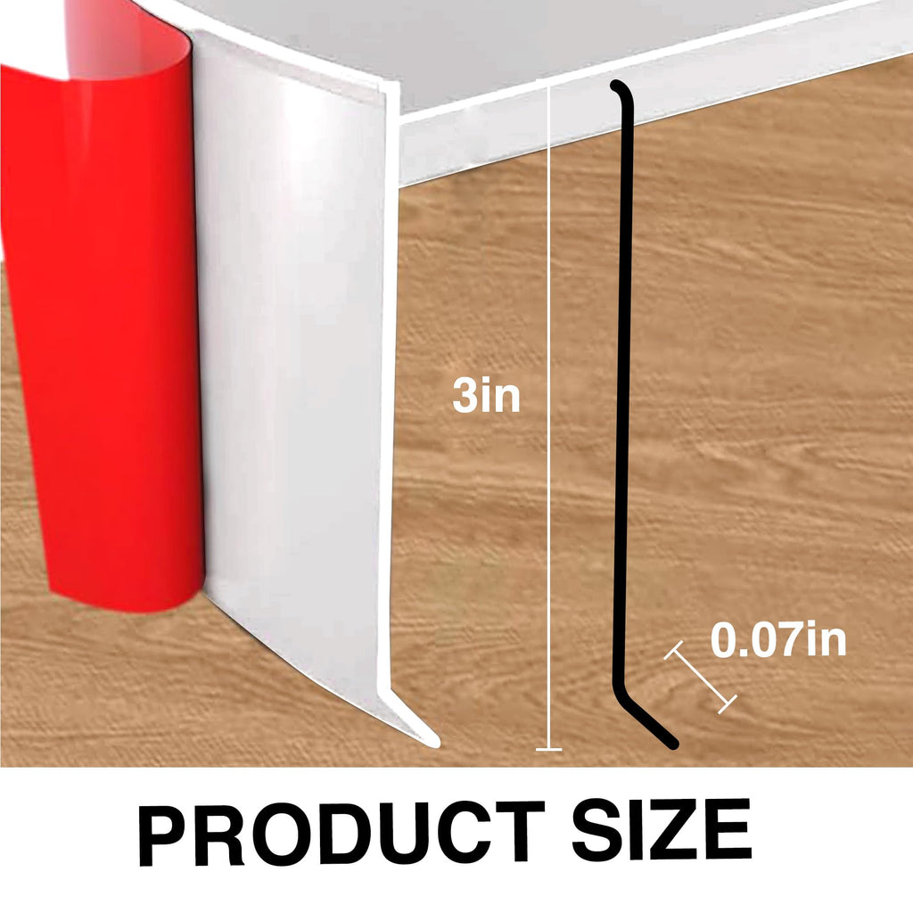 Red Teak 3 Inch x 40 Feet, Bendable Waterproof Wall Base Baseboard Molding Trim Flexible Self Adhesive Rubber Wall