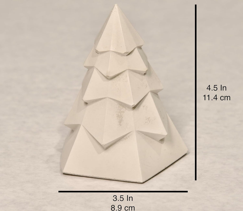 Modern Handcrafted Cast Stone Décor Christmas Forest - 4 Small Trees, 2 Medium Trees, 1 Large Tree, and 1 Snowman