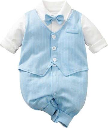 Baby Boy Gentleman Romper Tuxedo Suit Outfit