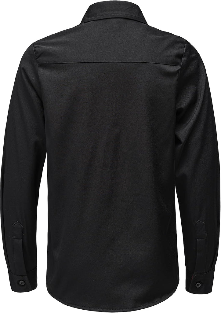 Boys Stretch Dress Shirts Wrinkle Free Long Sleeve Button Down Shirts
