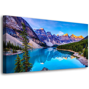 Wall Art Lake Mountain Landscape Picture Print Canvas Wall Art Modern Giclee Artwork Home Decor Stretched and Framed
