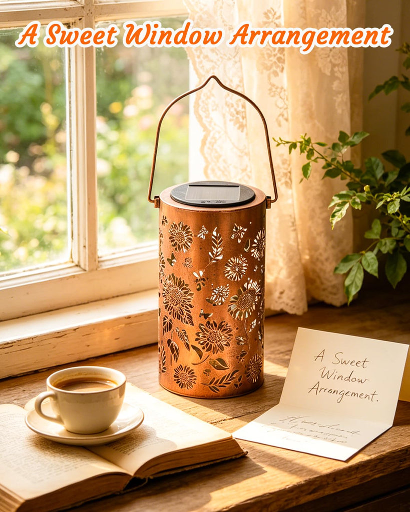 2Pack Sunflower Solar Lanterns Outdoor Waterproof, Birthday Gifts for Women Mom Grandma, Hanging Solar Lights for