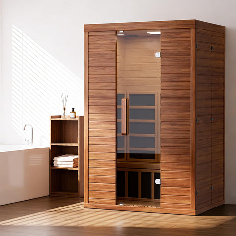 2 Person Infrared Sauna for Home, Smart App Control Home Sauna with WiFi & Bluetooth, Low EMF 1500W/120V LCD Heater