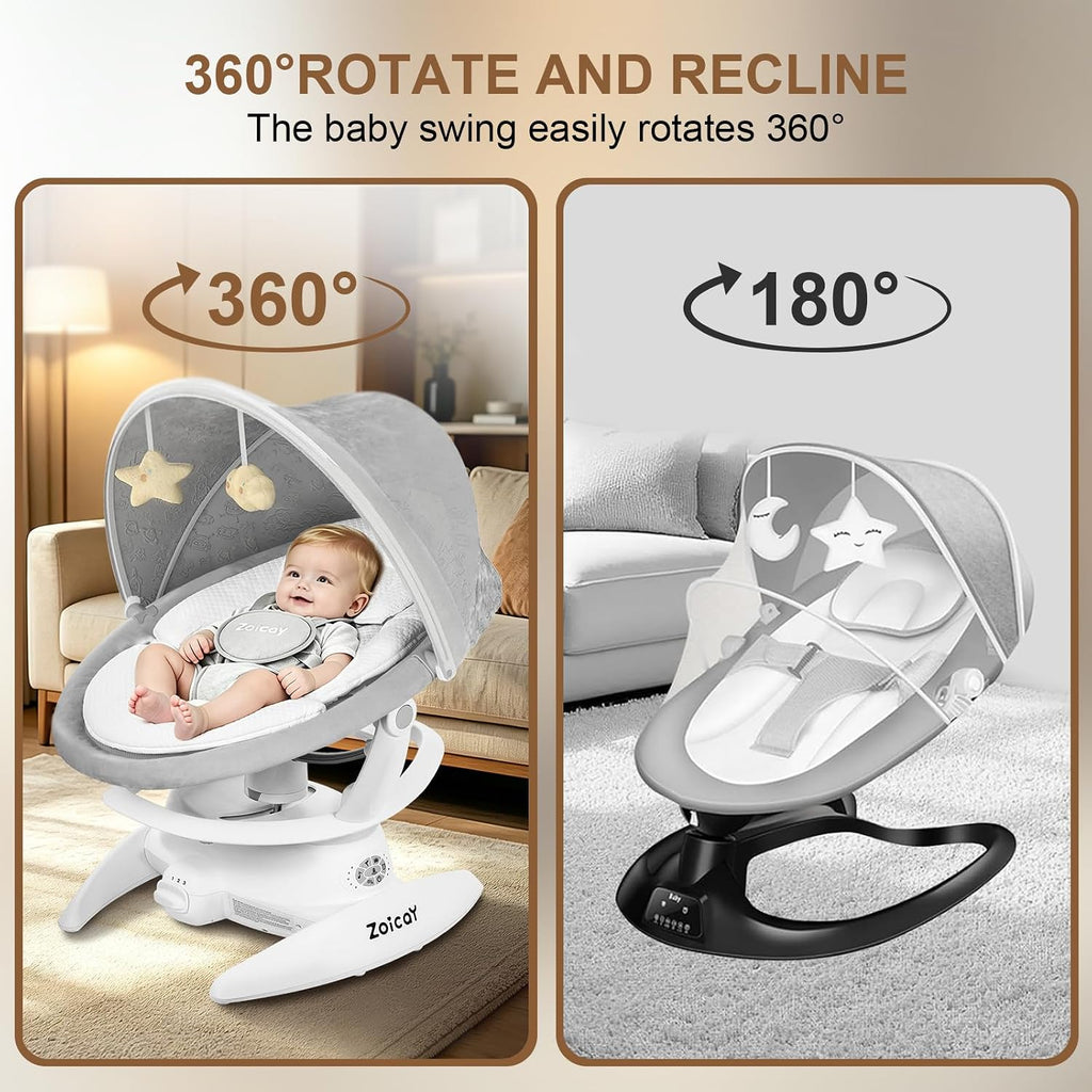 In-1 Baby Swings for Infants with Removable Rocker and Motion Detection