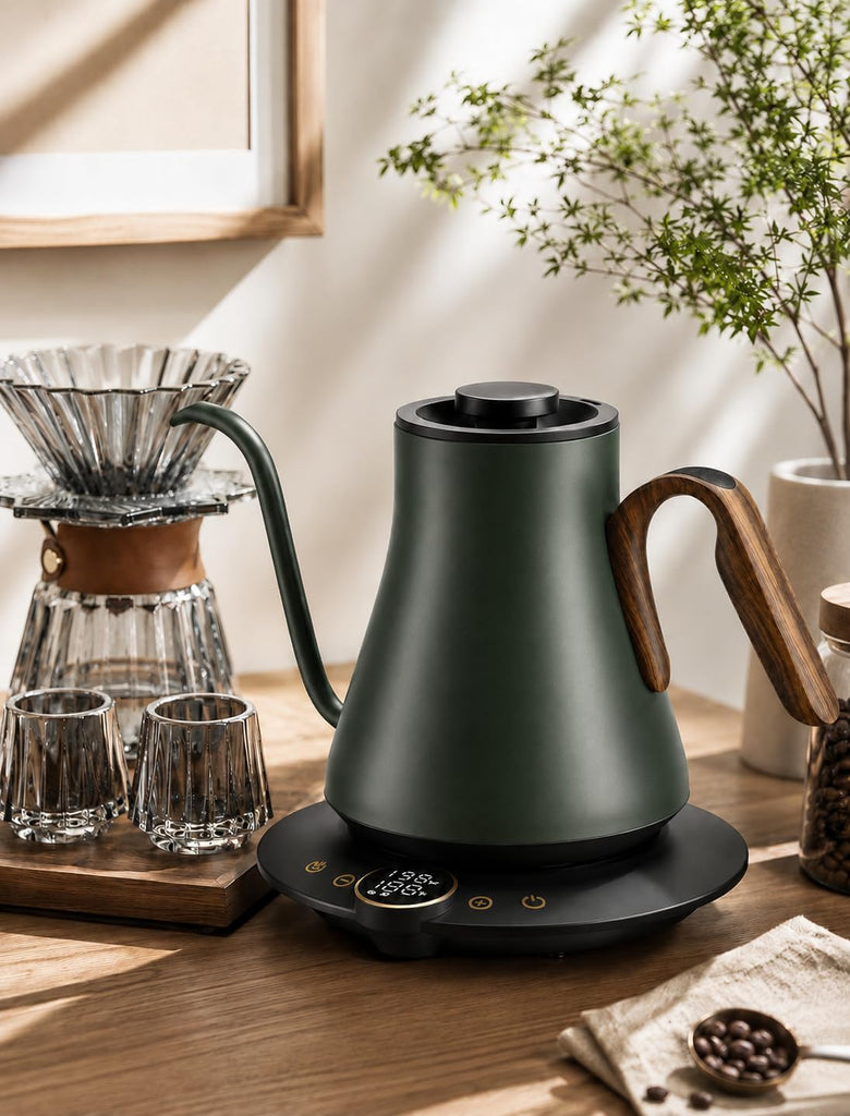 Gooseneck Electric Kettle, ±1°F Precise Temperature Control, 1500W Fast Heating, Pour Over Coffee & Tea Kettle with