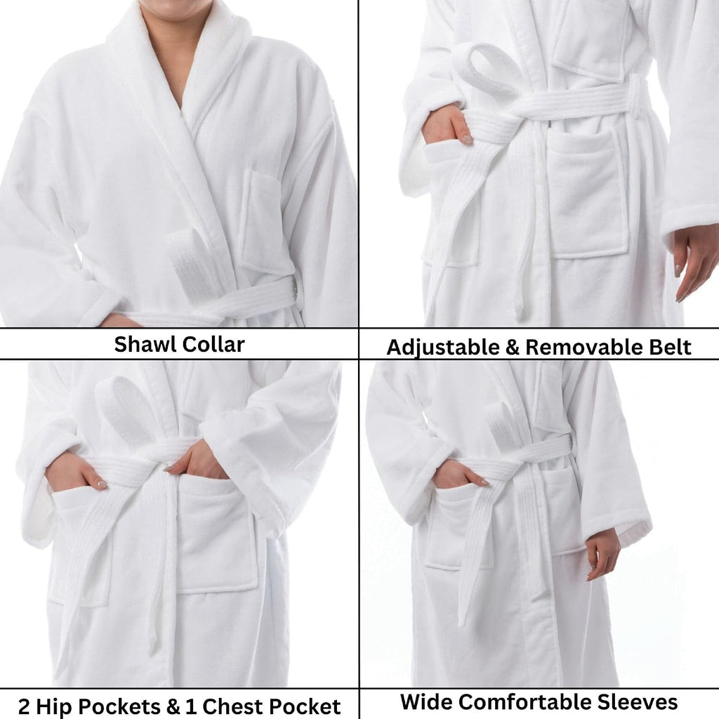Blair Womens Cotton Terry Cloth Bathrobe Shawl Collar Velour Spa Robe