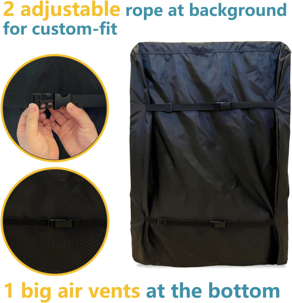 Upright Freezers Cover,Outdoor Beverage Refrigerator Cover, - Waterproof, Dustproof, Sun-Proof, 20" W x 20" D x 33" H.