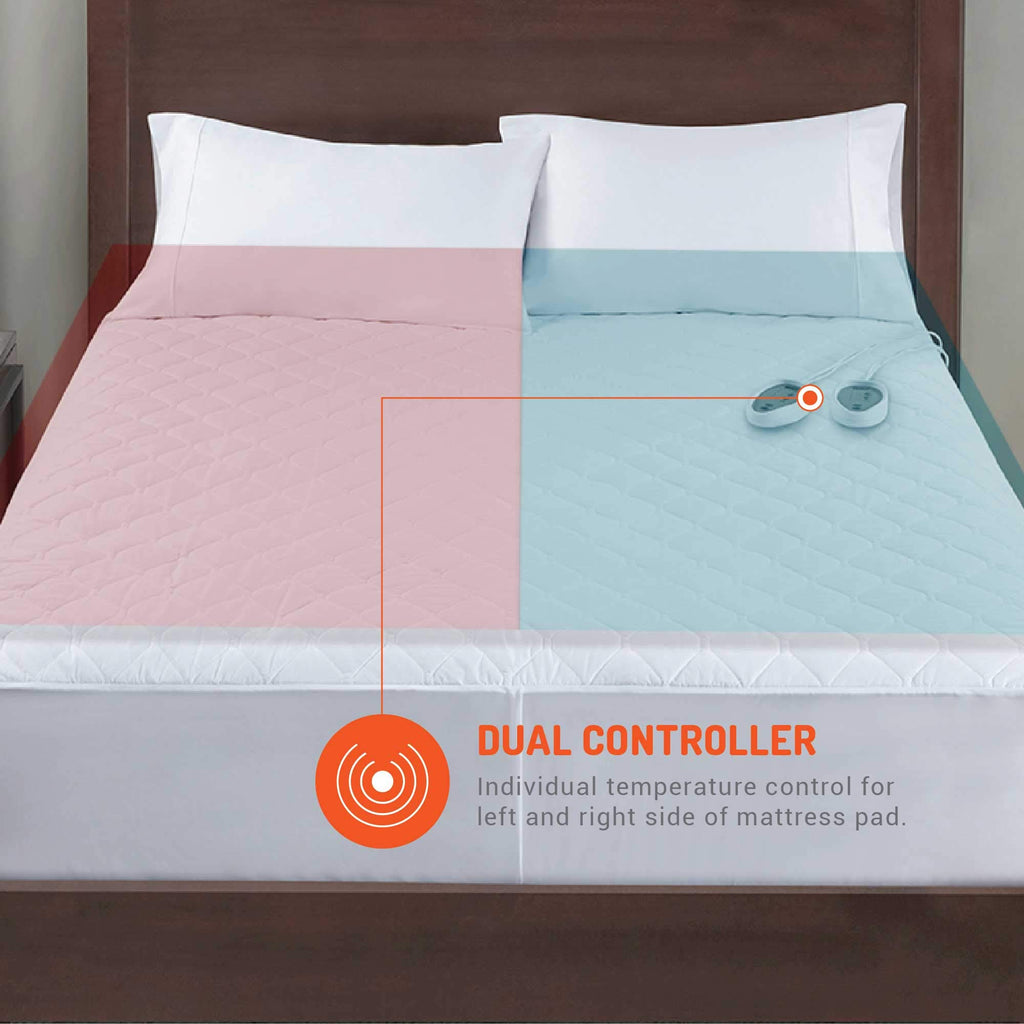 Heated Mattress Pad King, Dual Control Electric Bed Warmer