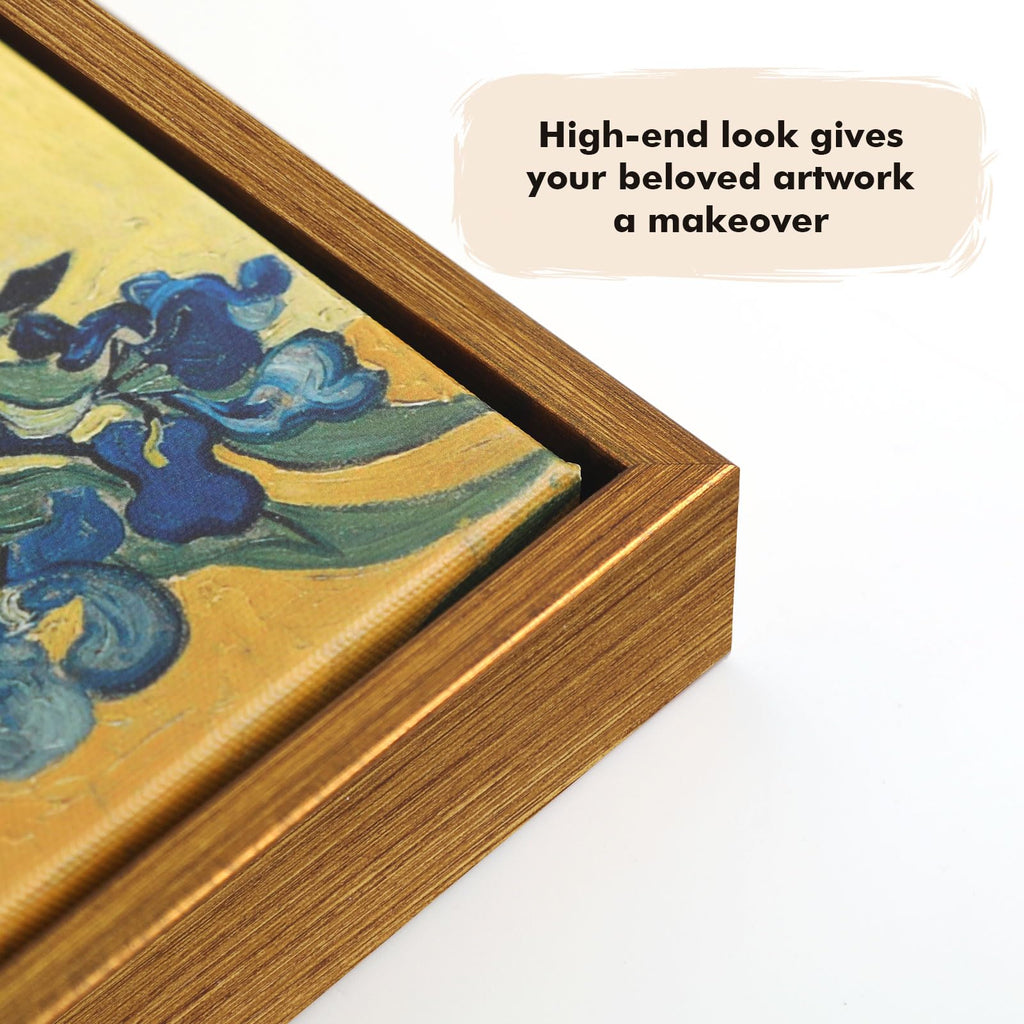 14x18 Vintage Gold Floating Frame for Canvas Paintings, 0.9" Deep