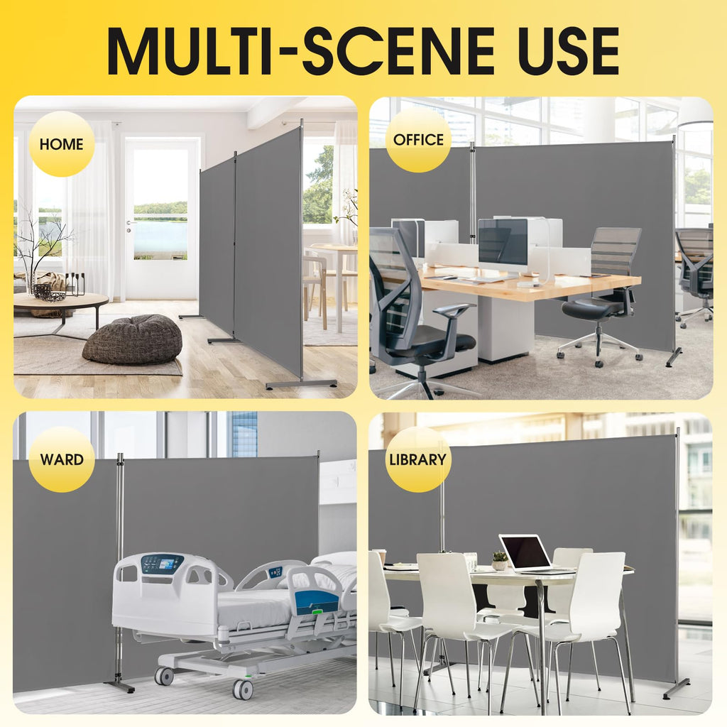 Indoor Room Divider, Portable Office Divider, Room Divider Wall Screen 2 Large Panel, Folding Partition Privacy