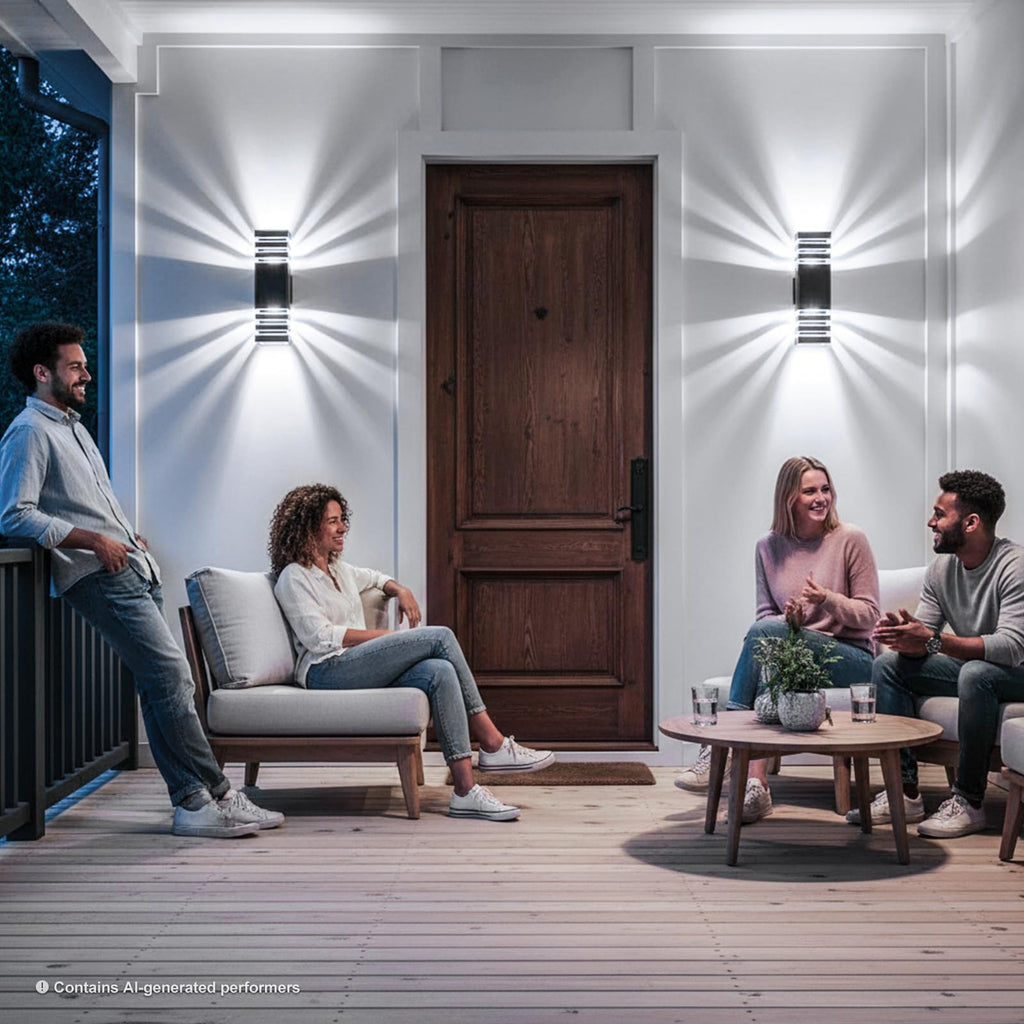 Outdoor Wall Light Fixtures, Up and Down Exterior Lighting Fixtures, Black Wall Sconce Modern Porch Lights Outdoor