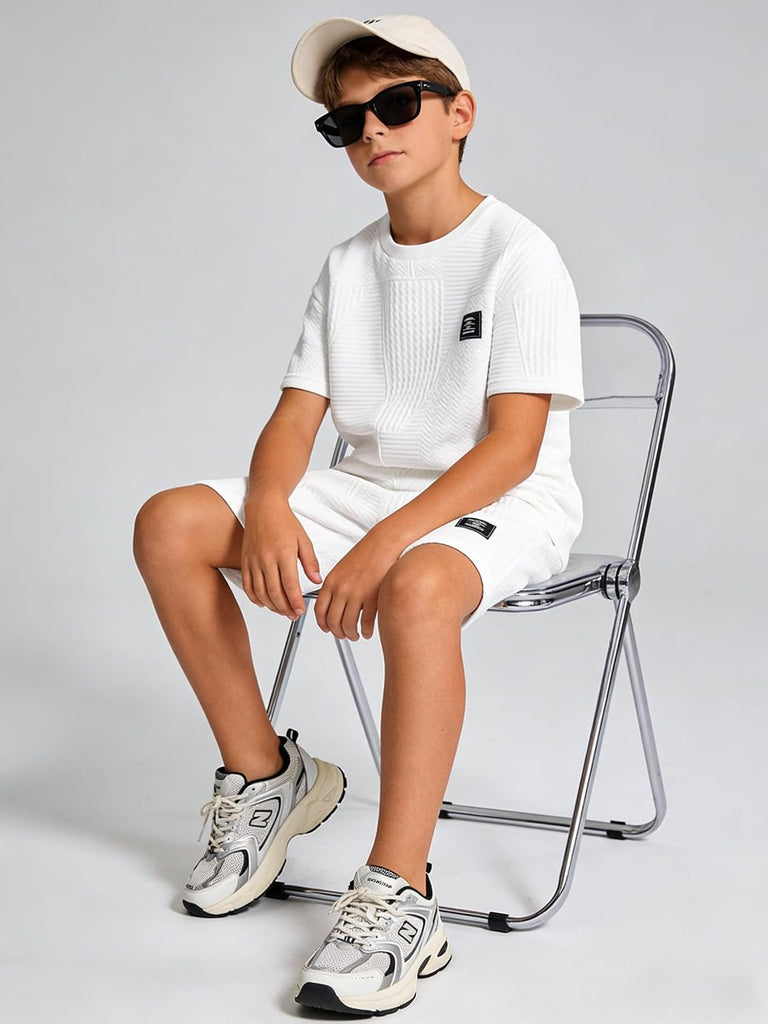Tween Boys Clothes Summer Short Sleeve Top & Shorts Set Piece Casual Outfit