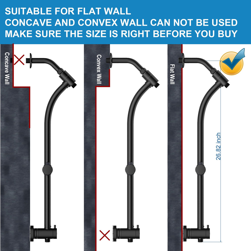Handheld Showerhead & Rain Shower Combo for Easy Reach, 27.5" Drill-free Stainless Steel Slide Bar, 5"of 5-setting