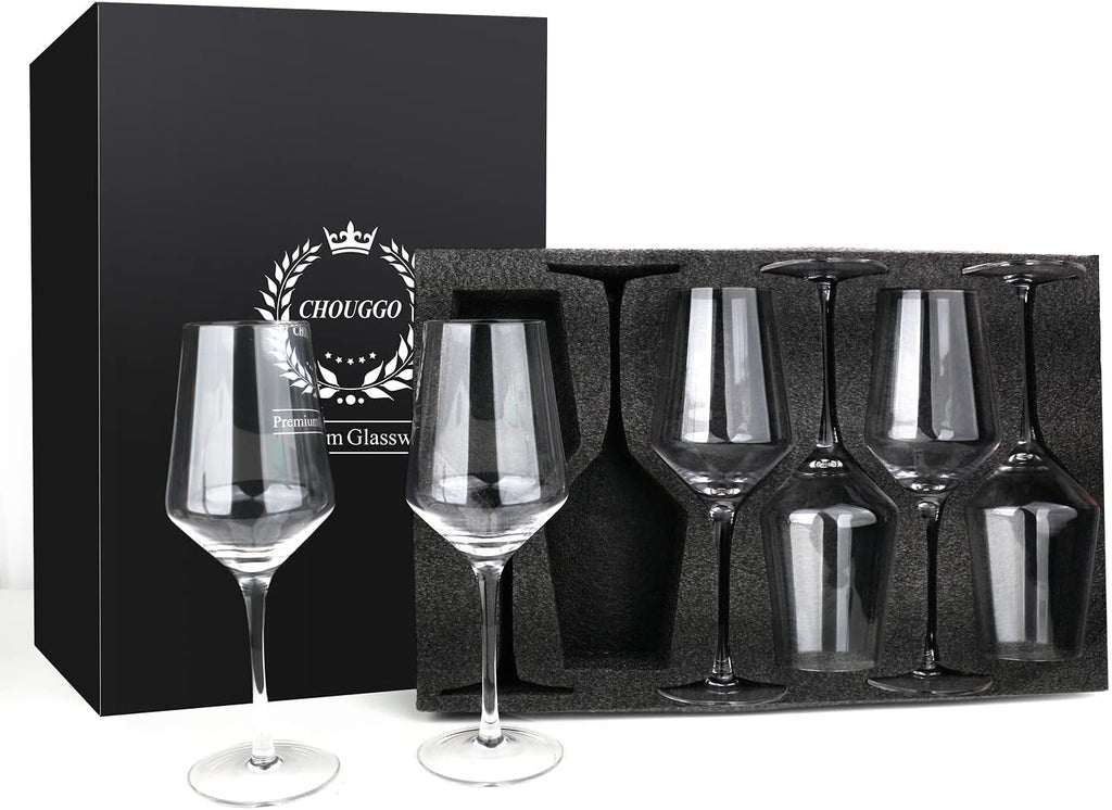 Wine Glasses Set of 6, Hand Blown Crystal Red Wine or White Wine Glass - 15Oz, Hand Crafted by Artisans - Gifts for