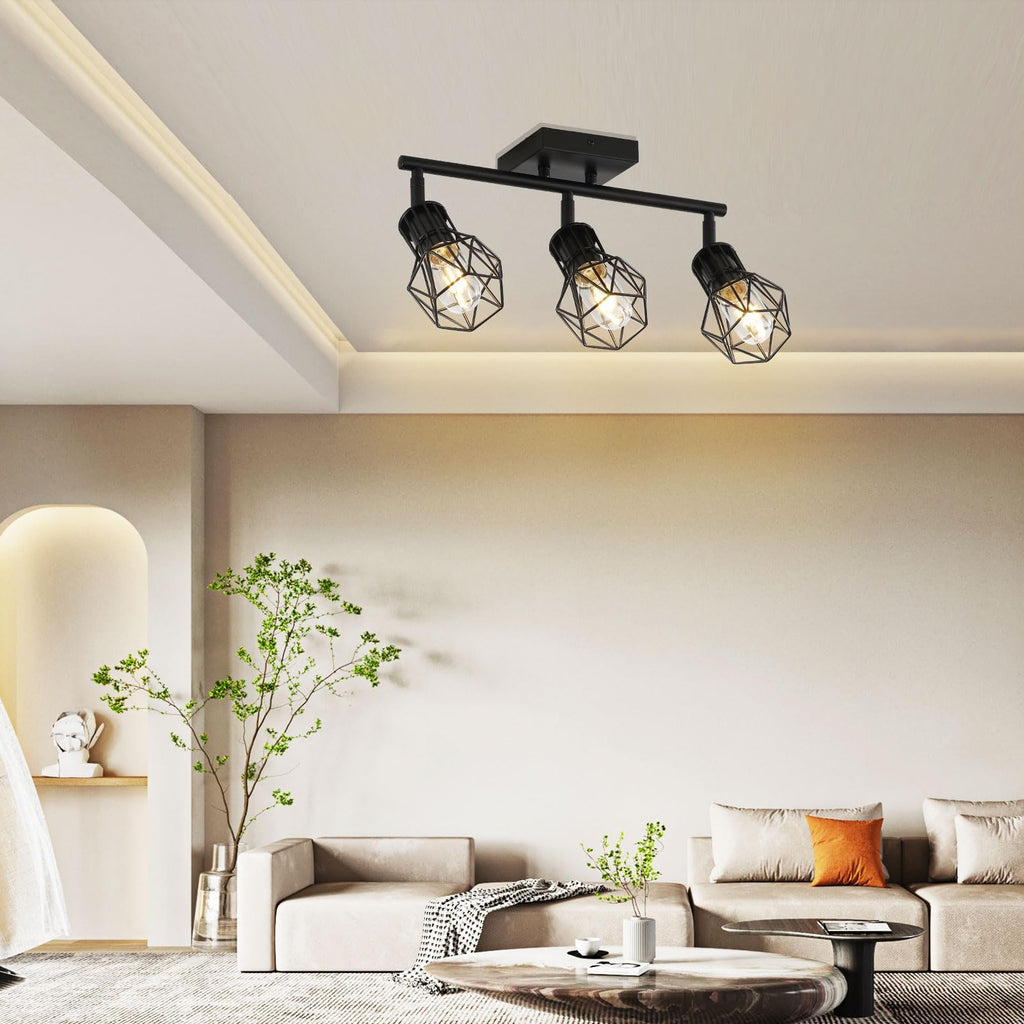 Black Flush Mount Track Lighting Fixtures E26 Kitchen