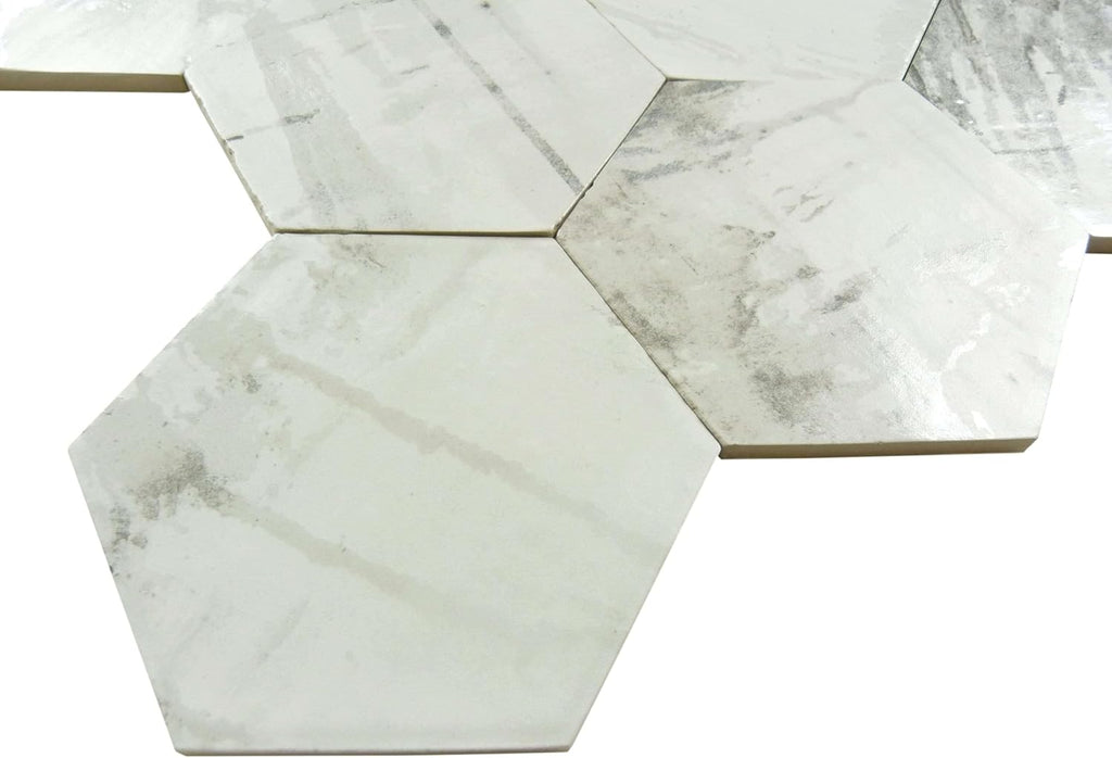 Oasis Tile Princeton Glaze Linen Fresh White Hexagon Porcelain Tile | Durable white matte hexagon porcelain for