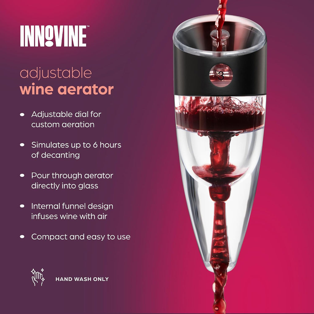 Wine Aerator, Instant Decanter with Adjustable Dial to Custom Aeration, Enhance Flavor, Smooth Pour