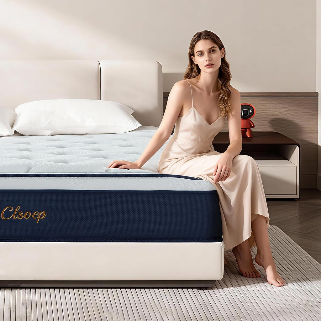 Queen Mattress,12 Inch Queen Size Mattresses in a Box, Hybrid Pocket Spring Mattress with CertiPUR-US Certified Foam