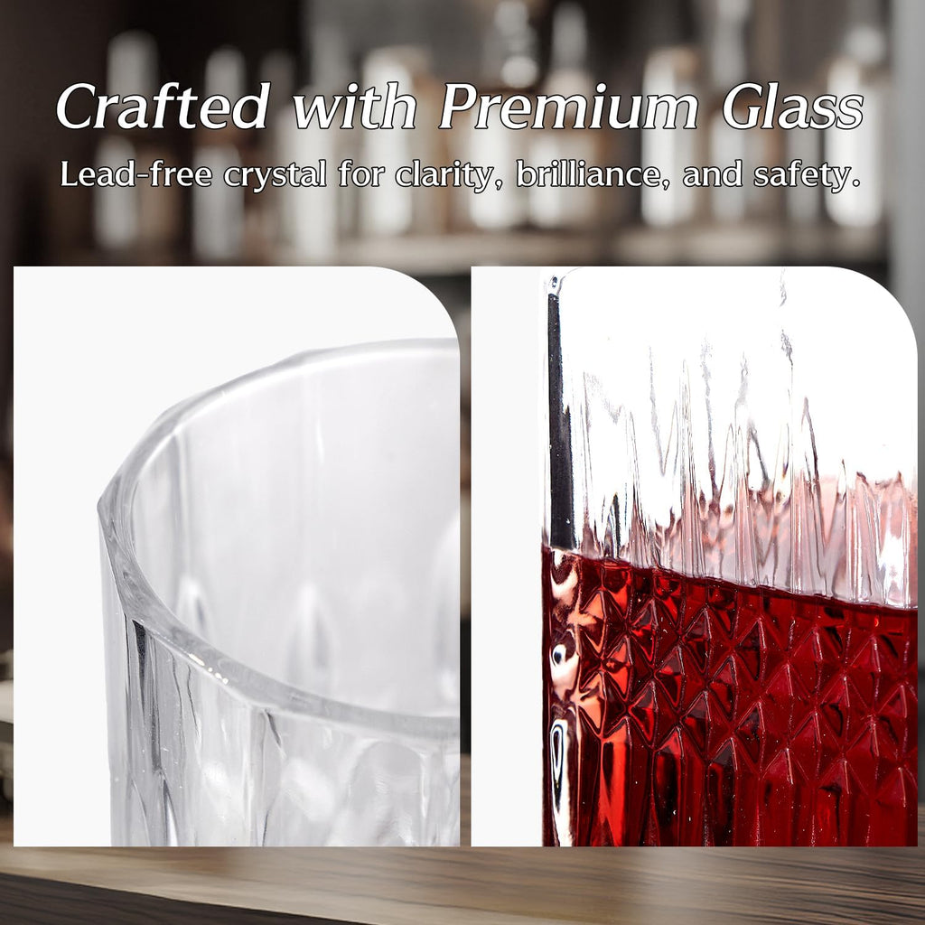 Whiskey Decanter Set for Men, 5-Piece Crystal Glass Decanter Set with 1000ml(33.8 oz) Decanter and 4×230ml(7.8oz) - Set of 5