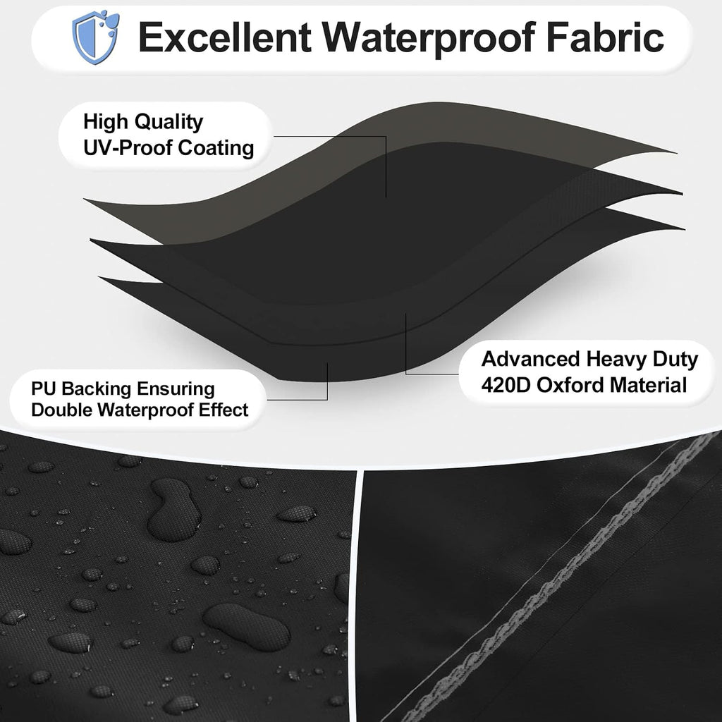 Waterproof Patio Table Furniture Covers | Rectangle Weatherproof Outdoor Furniture Covering for Deck, Lawn and