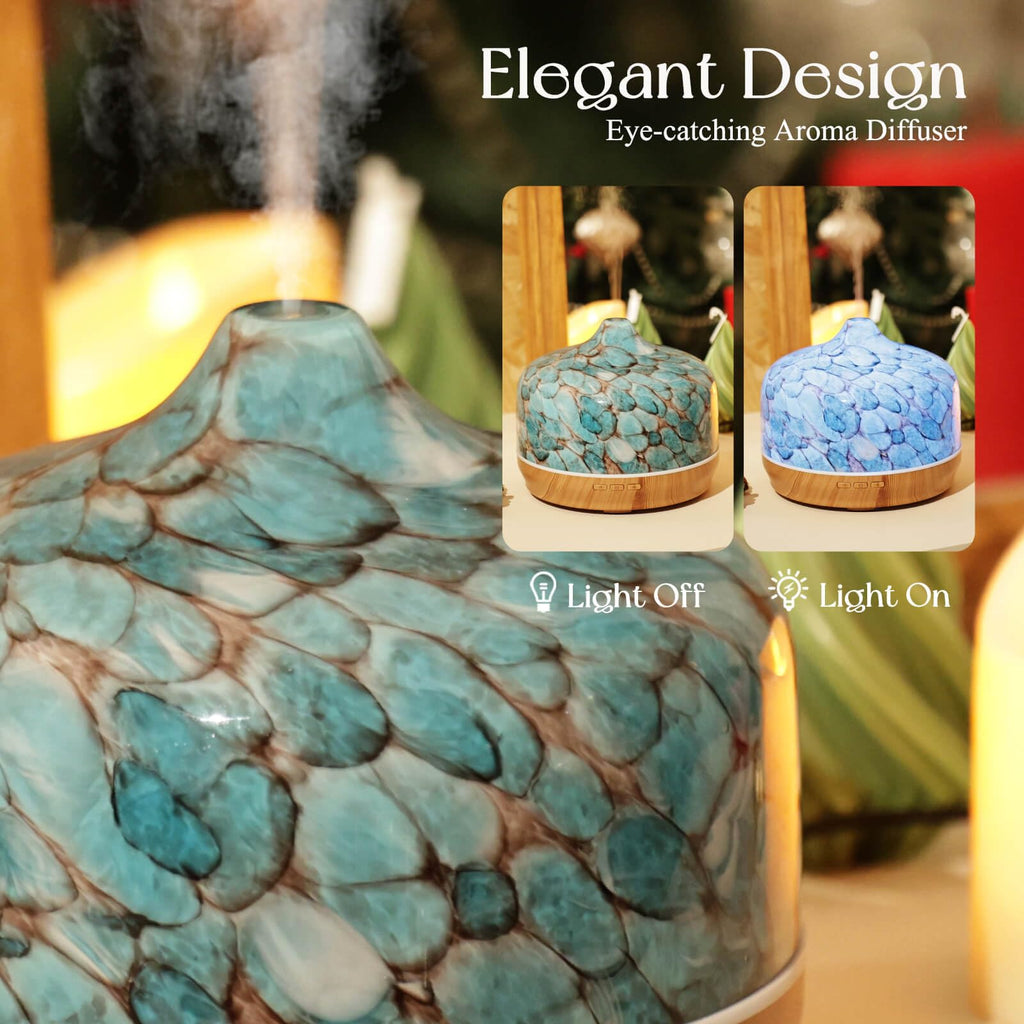 500ml Essential Oil Diffuser with Glass Cover and Remote Control