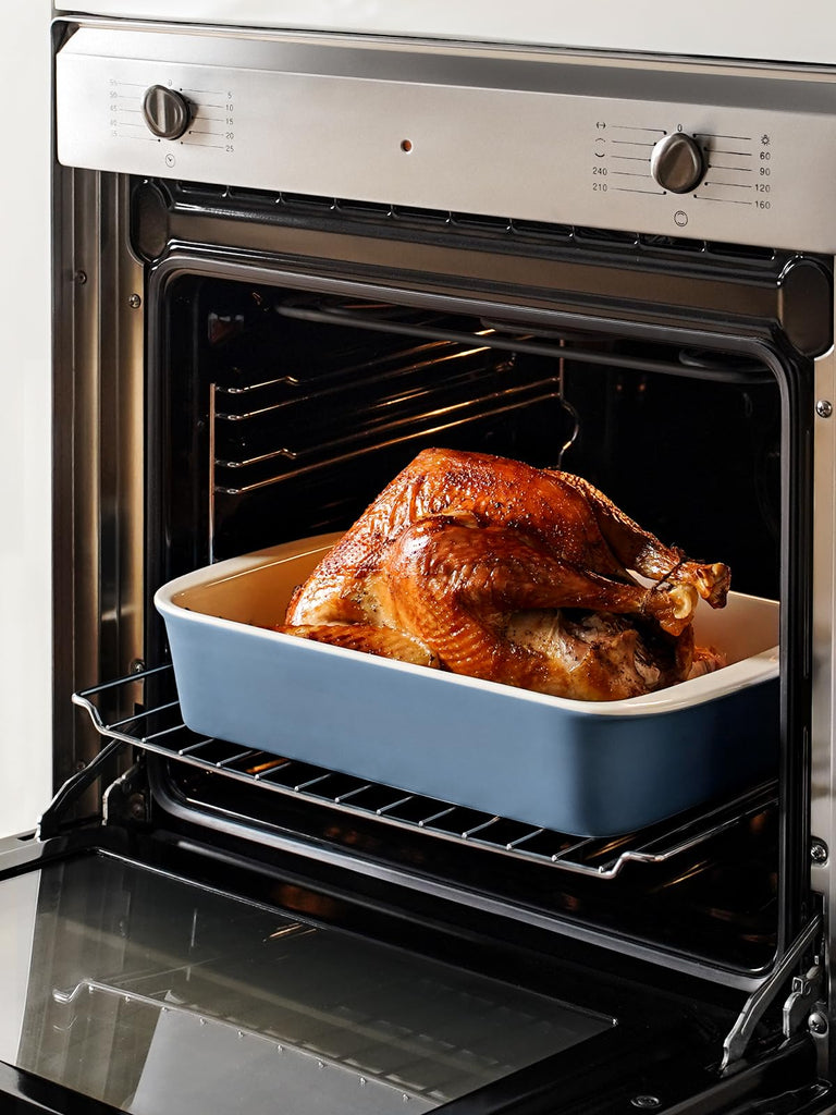 Ceramic Casserole Dishes for Oven with 304 Racks, Set of 3, Blue