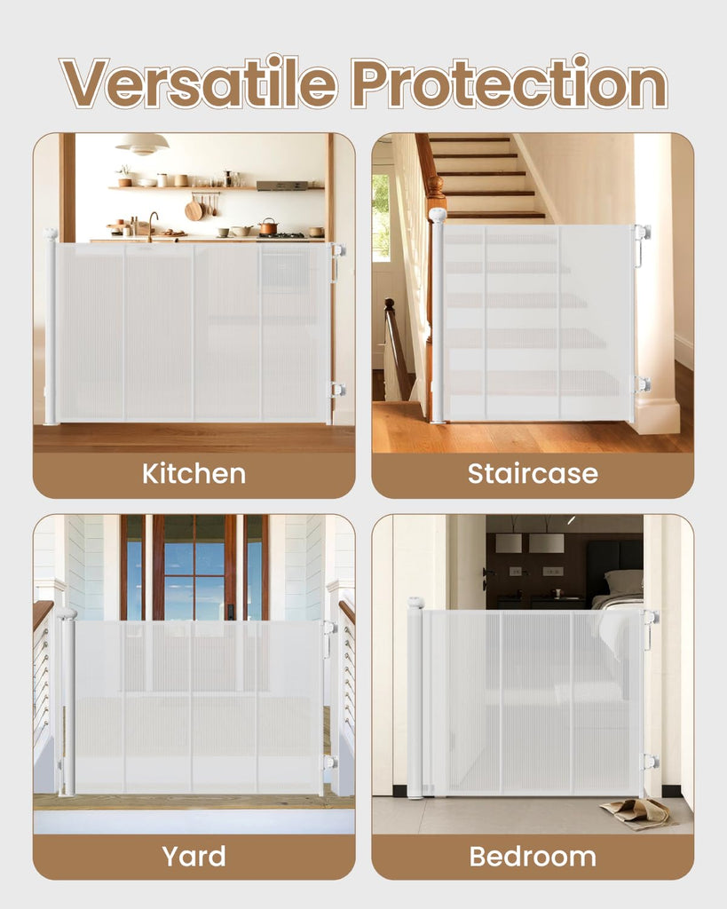 Baby Gate Mesh, 71" Wide 34" Tall Retractable Mesh Baby Gates