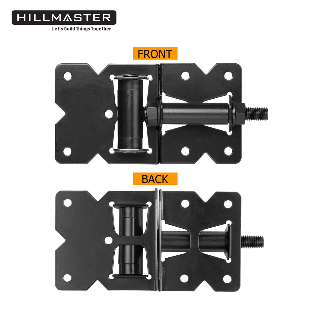 Heavy Duty Gate Hinges 2 Pack Solid Vinyl Fence Gate Closer Hinges with 22 Durable Screws, 90 Degree Tension Boerboel
