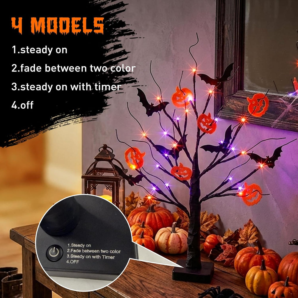 Halloween Decorations, Halloween Tree Lights, Lighted Black Tree