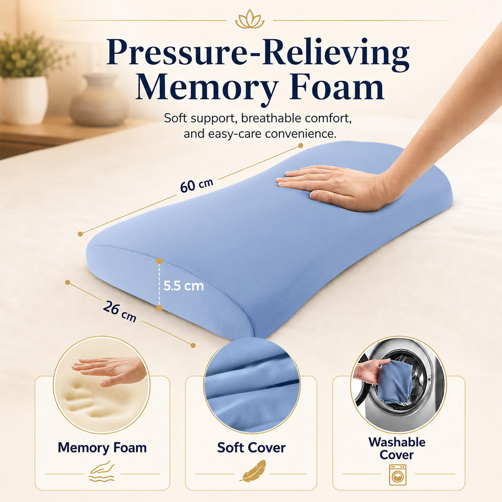 Lumbar Pillow for Sleeping, Lumbar Support Pillow for Bed for Back Pain Relief, Memory Foam Lower Back Pillow for