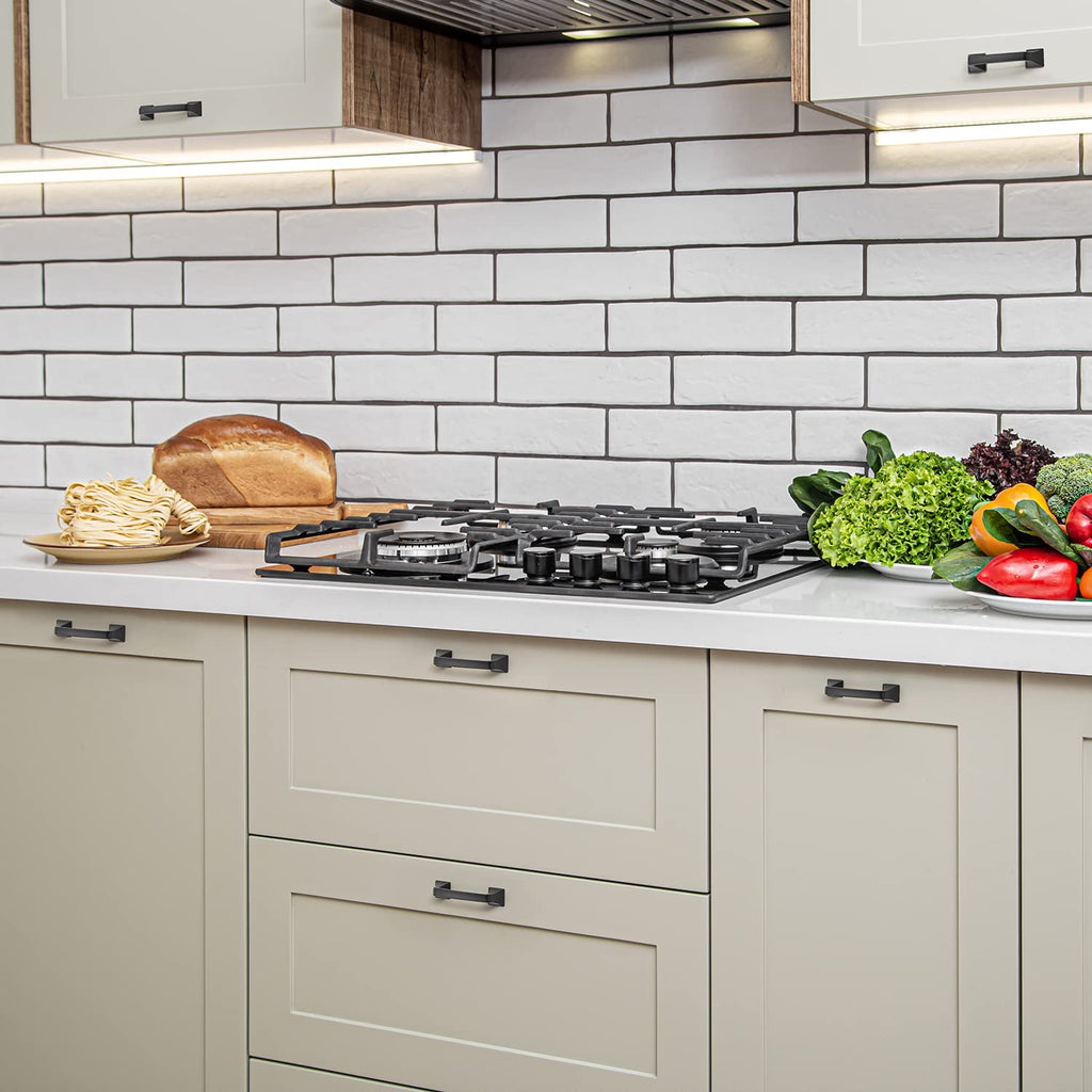 Matte Black Square Foot Arch Cabinet Pulls 3 Inch 30 Pack