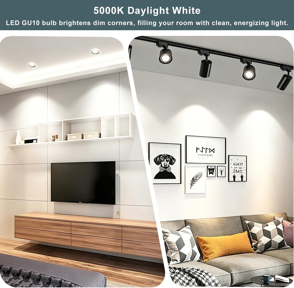 GU10 LED Bulb 5W 120V 38°Beam 5000K Non-dimmable for Track Lighting