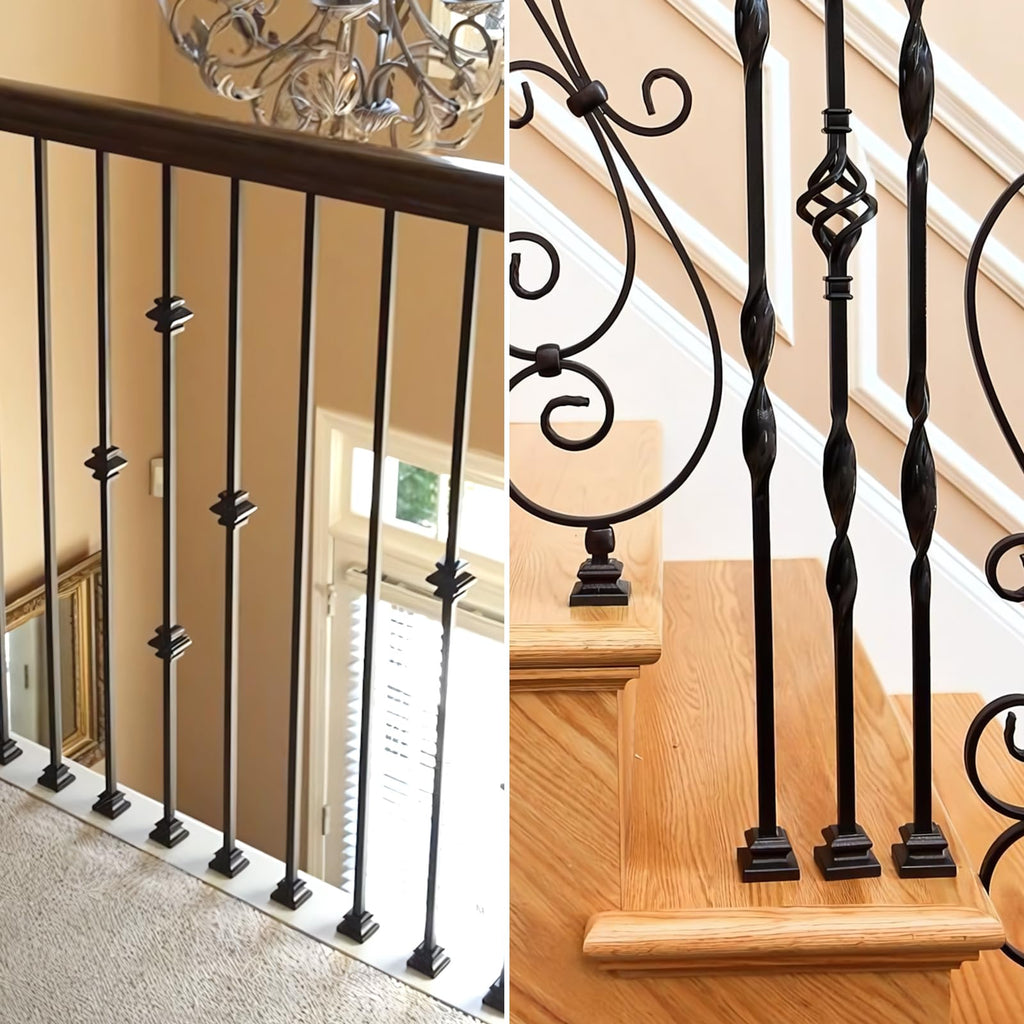 10-Pack Baluster Connectors with Flat Shoes Adjustable Height and Angle Connectors for 1/2'' Square Balusters for