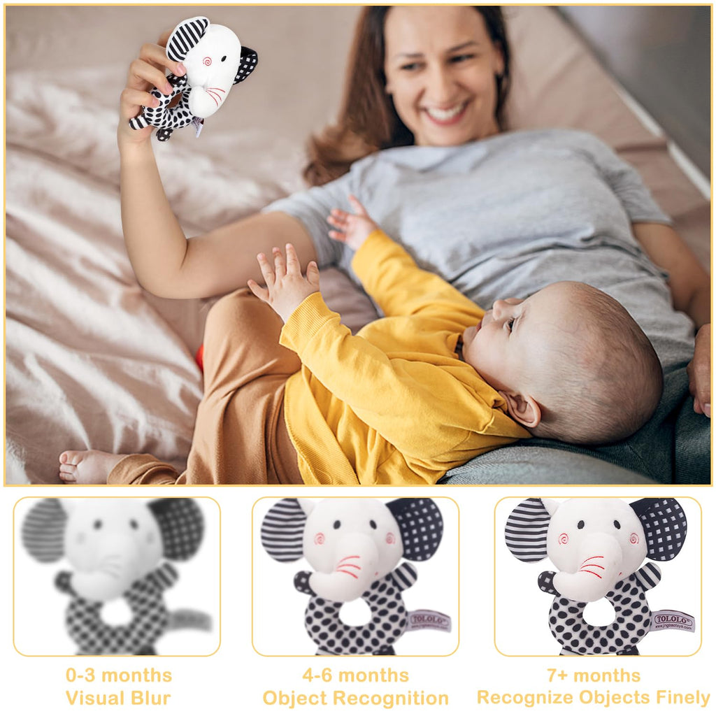 Baby Gift Set, Baby Shower Gifts, Black and White High Contrast Baby Toys 0-6 Months for Newborn Essentials Infant