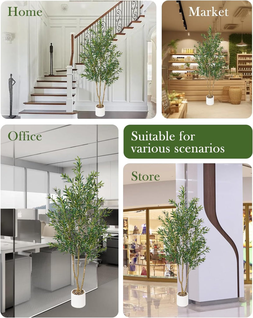 Olive Tree 6FT Fake Tree Faux Plants Indoor with Pot