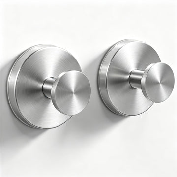 2 Pack Suction Cup Hooks 304 Stainless Steel No Drill Towel Hook