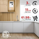 Tankless Water Heater Electric 11kW 240 Volt, Point-of-Use Digital Display