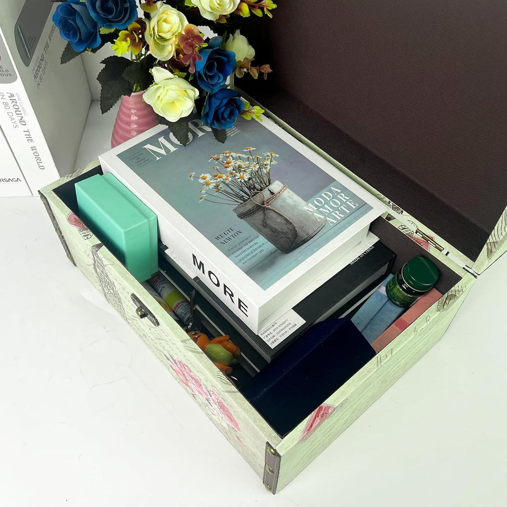 Wooden Decorative Storage Box with Handle