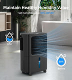 2500 Sq.Ft Dehumidifiers for Home with Drain Hose Max 34 Pints, Dehumidifier for Basement, Bathroom, Bedroom