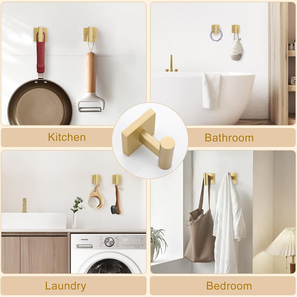 Towel Ring Set 4 Piece Bathroom Hardware Set Includes Towel Ring 2 Towel Hooks and Toilet Paper Holder Stainless