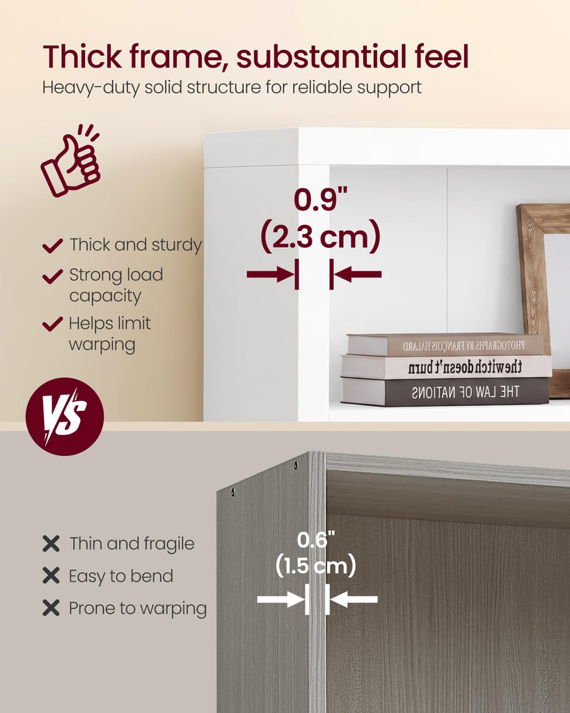 5-Tier Bookshelf, Minimalist Bookcase with Adjustable Shelves