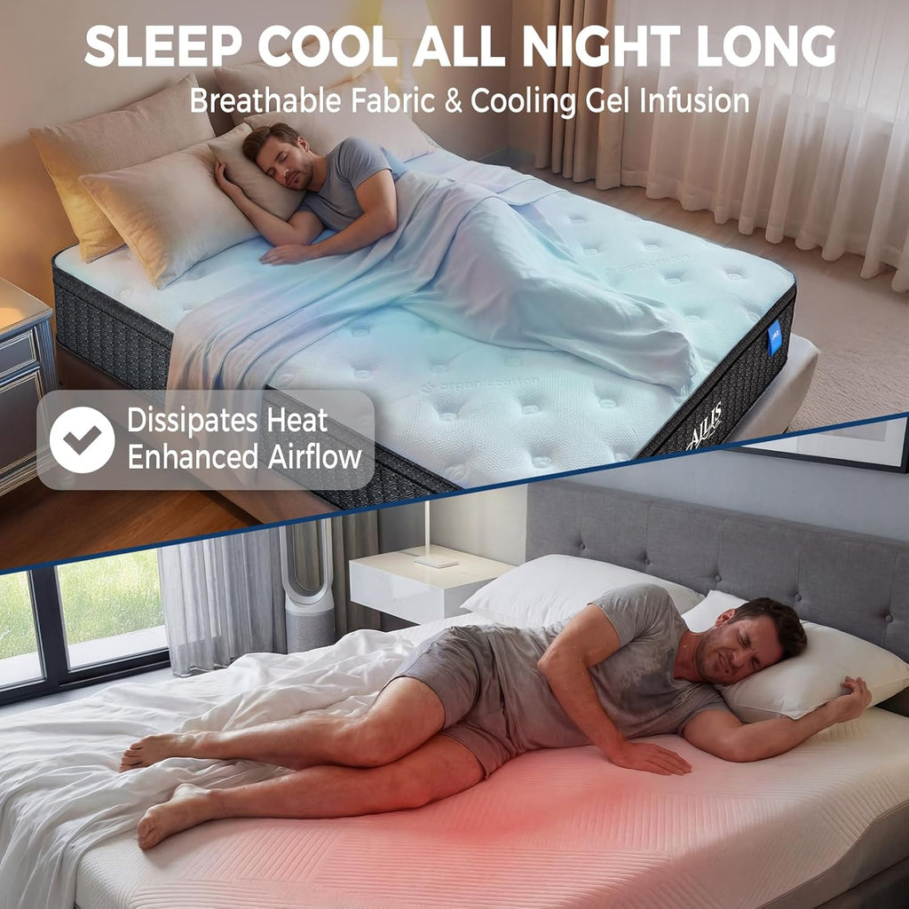 King Mattress,14 Inch king size Mattress in a Box, Medium Firm Hybrid Mattress with Individually Wrapped Pocket