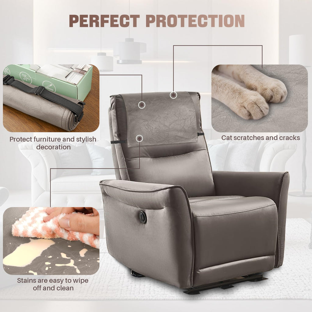 Recliner Headrest Protector, Non Slip Waterproof Headrest Cover, Leather Recliner Headrest Cover for