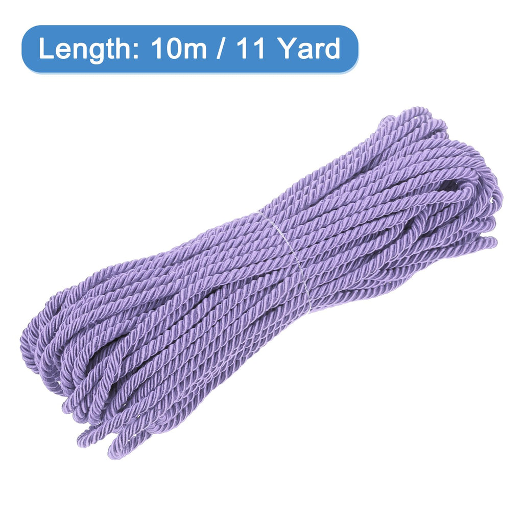 Twisted Cord Trim, 11 Yard 5mm 3-Ply Twine Braided Rope Shiny Thread String for Craft Gift Bag Curtain Christmas