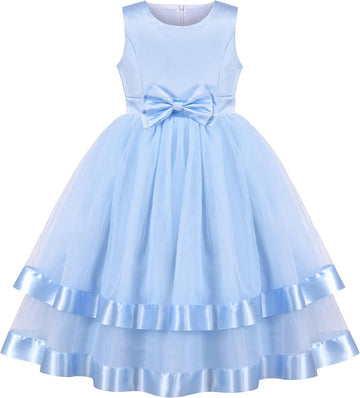 Girl Dress Flower Sleeveless Wedding Gown Party