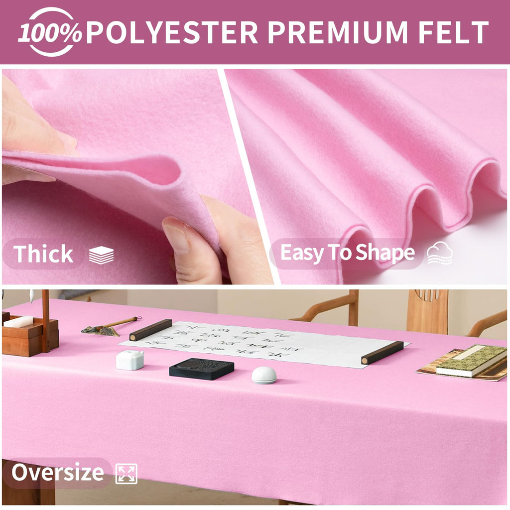 Baby Pink Fabric Sheet 36" X 36", 1.4mm Thick Large Soft Durable Flexible Craft Felt by The Yard, Nonwoven Fabric for