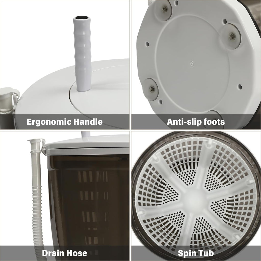 Mini Portable Washing Machine and Dryer,2 in 1 Manual Washing Machine for Clothes Spin Dryer Mini Traveling Outdoor