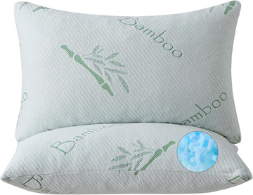 King Size Memory Foam Pillows Set of 2, Bed Pillow for Sleeping, Firm Pillow Gel for Neck Support, Hotel Quality Bed