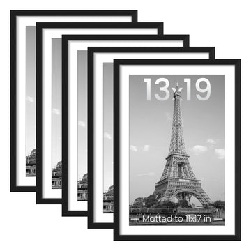 13x19 Picture Frame, Gallery Wall Frames Set of 5, Black